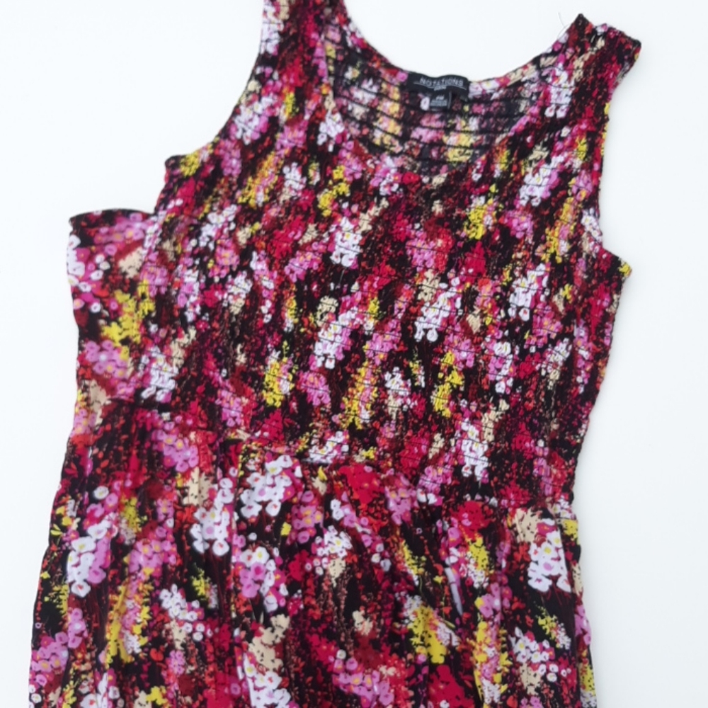 A long pink flower dress